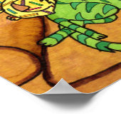 Niedliche Farbenfrohe Zeichnend Cats Chair Napping Poster (Ecke)