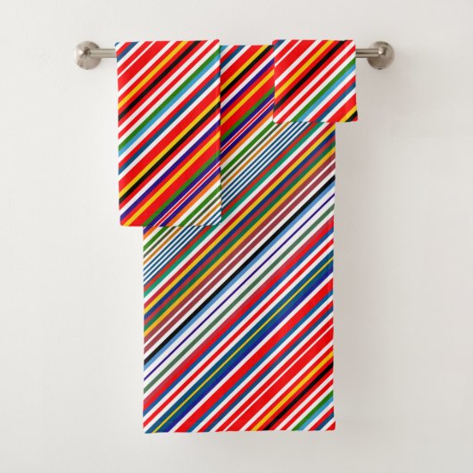 Niedliche farbenfrohe Zierstreifen Badhandtuch Set (Insitu)