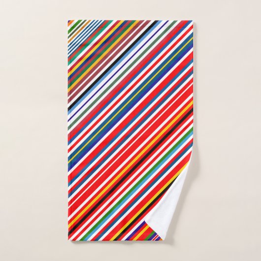 Niedliche farbenfrohe Zierstreifen Badhandtuch Set (Handtuch)