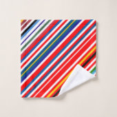 Niedliche farbenfrohe Zierstreifen Badhandtuch Set (Waschlappen)