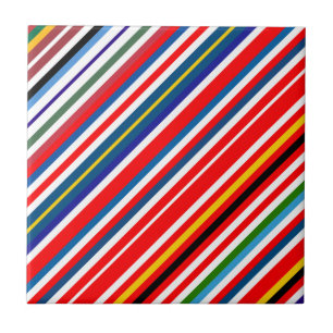 Niedliche farbenfrohe Zierstreifen Fliese