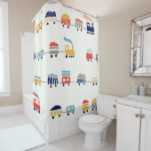 Niedliche, farbenfrohe Züge nahtlos. Duschvorhang (Beispiel)