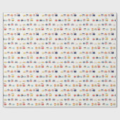 Niedliche, farbenfrohe Züge nahtlos. Geschenkpapier (Flach)