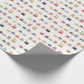 Niedliche, farbenfrohe Züge nahtlos. Geschenkpapier (Ecke)