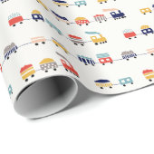 Niedliche, farbenfrohe Züge nahtlos. Geschenkpapier (Rolleneckpunkt)