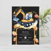 Niedliche Farbenkonstruktionen Geburtstag Einladung (Stehend Vorderseite)