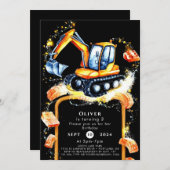 Niedliche Farbenkonstruktionen Geburtstag Einladung (Vorne/Hinten)