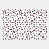 Niedliche Farbenmuster von Pfoten und Herz Geschenkpapier Set (Vorderseite 3)