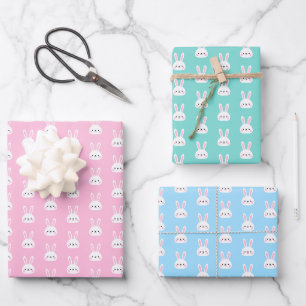 Niedliche Farbenpracht bei der Bunny White Rabbit  Geschenkpapier Set