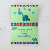 Niedliche Farbenspiel Dino Geburtstag Karte (Innenseite)