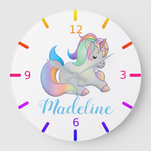 Niedliche Farbenspiel Große Wanduhr (Vorderseite)