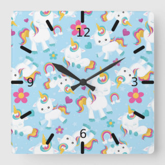Niedliche Farbenspiel Quadratische Wanduhr