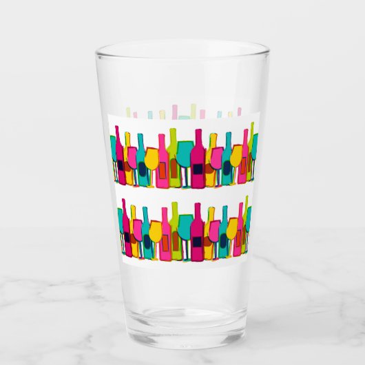 Niedliche Farbflaschen Glas (Vorderseite)