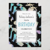 Niedliche Farbgeblasene Kaninchenvorlage Einladung (Vorne/Hinten)