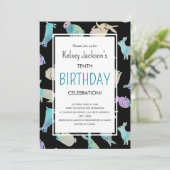 Niedliche Farbgeblasene Kaninchenvorlage Einladung (Stehend Vorderseite)