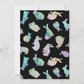 Niedliche Farbgeblasene Kaninchenvorlage Einladung (Rückseite)