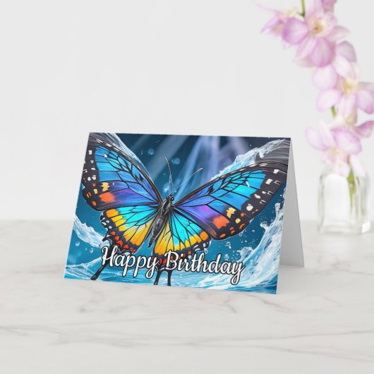 Niedliche Farbgestaltung der Schmetterlingskunst Karte (Orchidee)