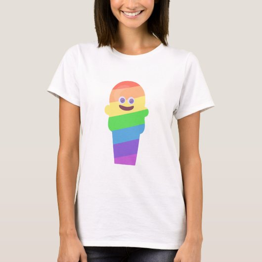 Niedliche Farbgestaltung des Rainbow-Cone-Symbols T-Shirt (Vorderseite)