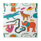 Niedliche Farbige Abstrakte Tiere Kinder Nahtlos Fliese (Vorderseite)