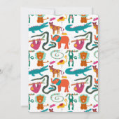Niedliche Farbige Abstrakte Tiere Kindergeburtstag Einladung (Rückseite)