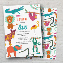 Niedliche Farbige Abstrakte Tiere Kindergeburtstag