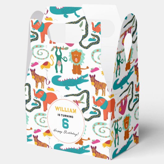 Niedliche Farbige Abstrakte Tiere Kindergeburtstag Geschenkschachtel (Geöffnet)
