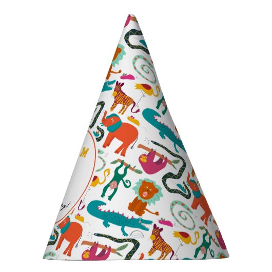 Niedliche Farbige Abstrakte Tiere Kindergeburtstag Partyhütchen (Rechts)