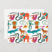 Niedliche Farbige Abstrakte Tiere Kindermuster Feiertagspostkarte (Vorne/Hinten)