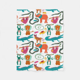 Niedliche Farbige Abstrakte Tiere Kindermuster Fleecedecke