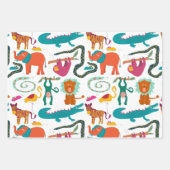 Niedliche Farbige Abstrakte Tiere Kindermuster Geschenkpapier Set (Vorderseite 3)