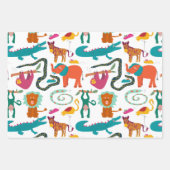 Niedliche Farbige Abstrakte Tiere Kindermuster Geschenkpapier Set (Vorderseite 2)