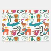 Niedliche Farbige Abstrakte Tiere Kindermuster Geschenkpapier Set (Vorderseite)