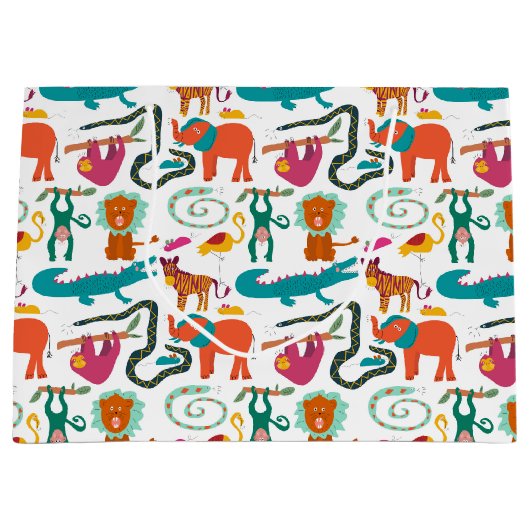 Niedliche Farbige Abstrakte Tiere Kindermuster Große Geschenktüte (Vorderseite)