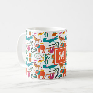 Niedliche Farbige Abstrakte Tiere Kindermuster Kaffeetasse