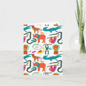Niedliche Farbige Abstrakte Tiere Kindermuster Karte (Vorderseite)