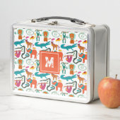 Niedliche Farbige Abstrakte Tiere Kindermuster Metall Brotdose (Beispiel)