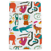 Niedliche Farbige Abstrakte Tiere Kindermuster Mittlere Geschenktüte (Rückseite)