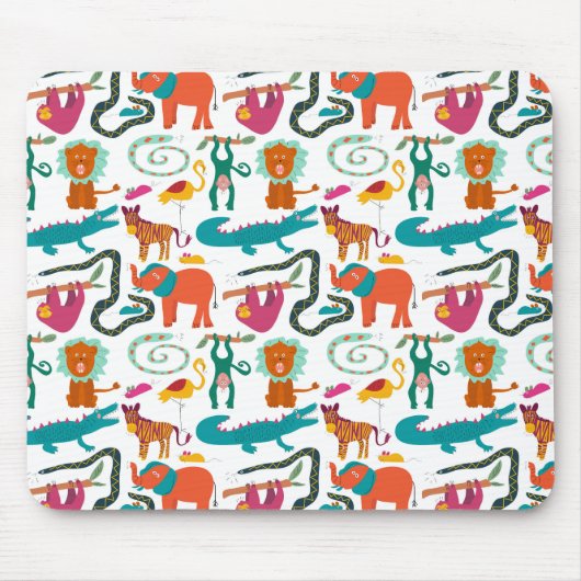 Niedliche Farbige Abstrakte Tiere Kindermuster Mousepad (Vorne)