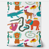 Niedliche Farbige Abstrakte Tiere Kindermuster Tapete (Abrollen)