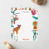 Niedliche Farbige Abstrakte Tiere Name der Kinder Mitteilungskarte (Vorderseite/Rückseite Beispiel)