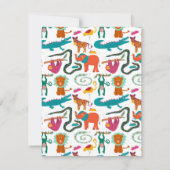 Niedliche Farbige Abstrakte Tiere Name der Kinder Mitteilungskarte (Rückseite)