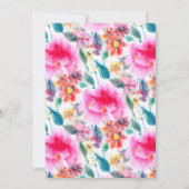 Niedliche farbige Aquarellfarben Blume Brautparty Einladung (Rückseite)