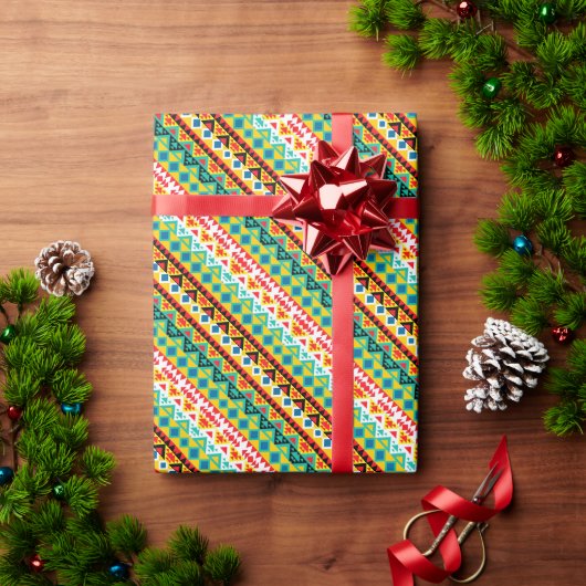 Niedliche, farbige Aztec-Muster Geschenkpapier (Feiertagsgeschenk)