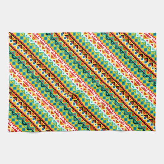 Niedliche, farbige Aztec-Muster Küchentuch (Horizontal)