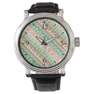 Niedliche, farbige Aztec-Muster-Papiertasse Armbanduhr