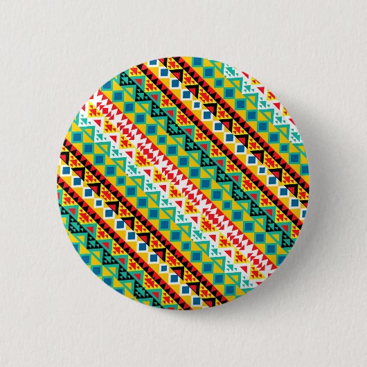 Niedliche, farbige Aztec-Muster-Papiertasse Button (Vorderseite)