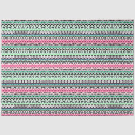 Niedliche, farbige Aztec-Muster Seidenpapier (Vorderseite)