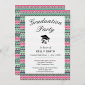 Niedliche farbige Aztekenmustergruppe Einladung (Vorne/Hinten)