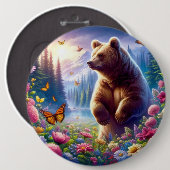 Niedliche, farbige Bären und Schmetterlinge Button (Vorne & Hinten)