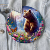 Niedliche, farbige Bären und Schmetterlinge Button (Beispiel)